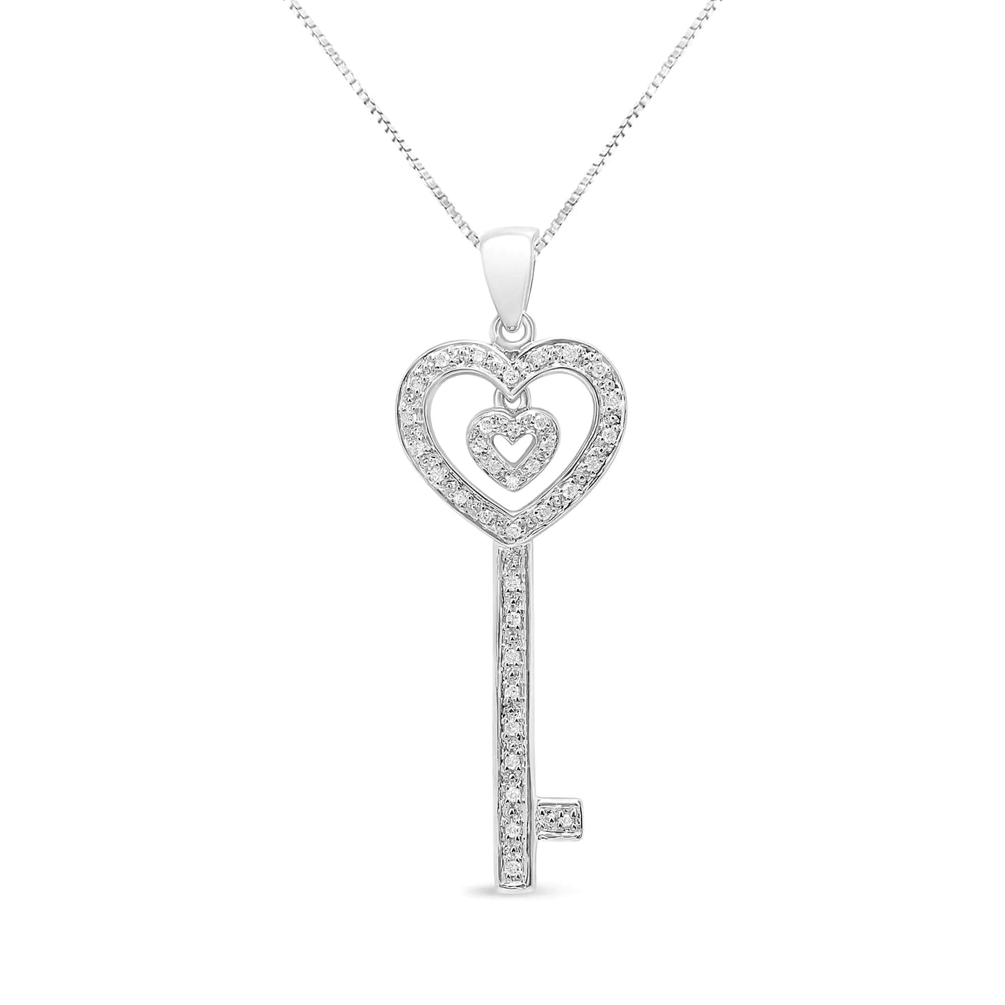 1/5 Cttw Diamond Double Heart Pendant