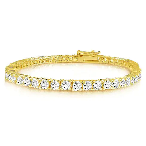 Gold Plated Brilliant Cut and Shine Diamond Bracelet