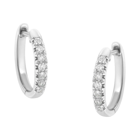 Sterling Silver Diamond Hoop Earrings