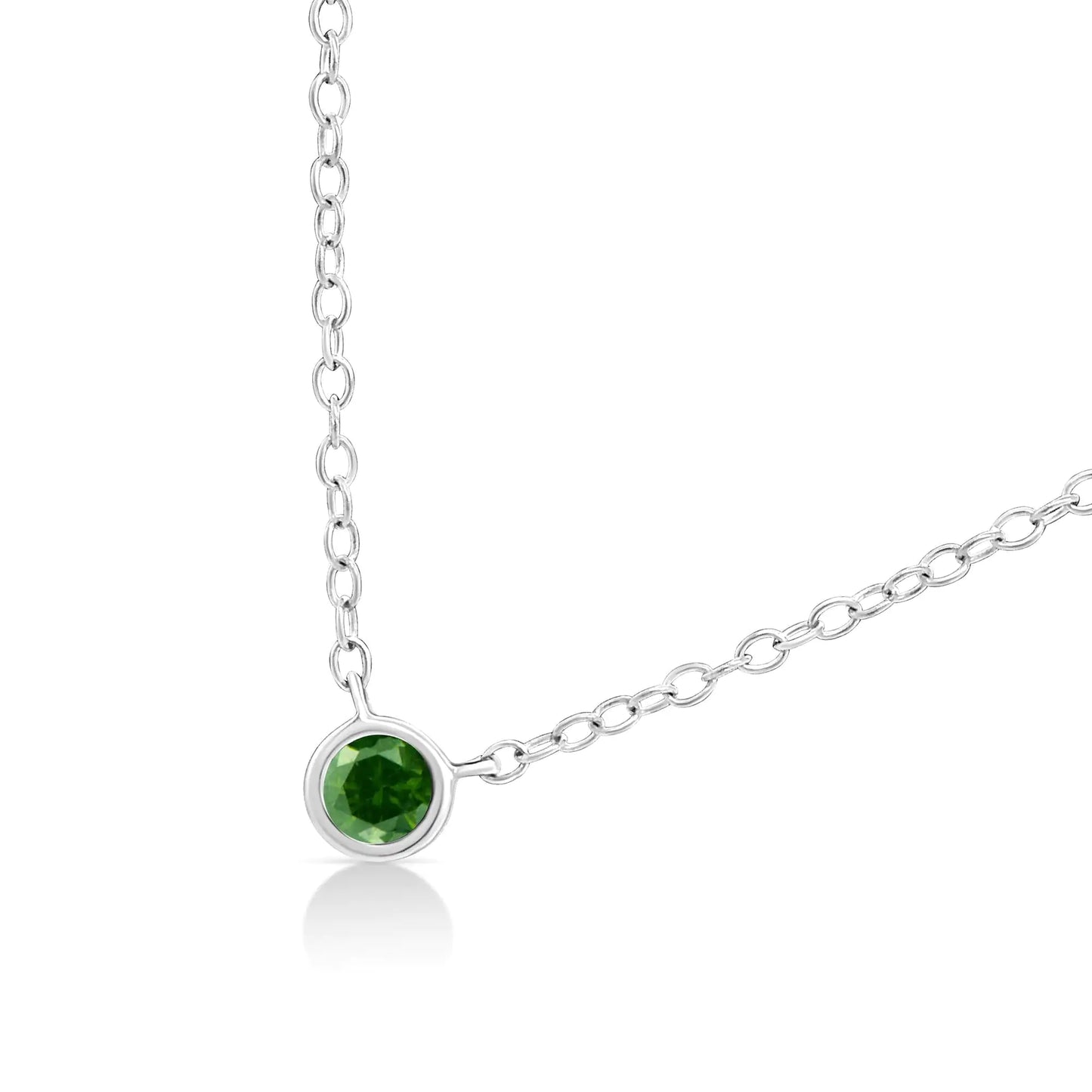 Colored Diamond Suspended Bezel-Set Adjustable Pendant Necklace