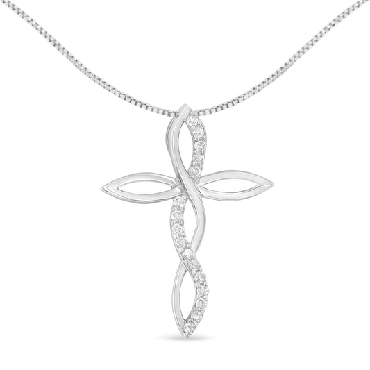 Sterling Silver Diamond Cross Pendant Necklace