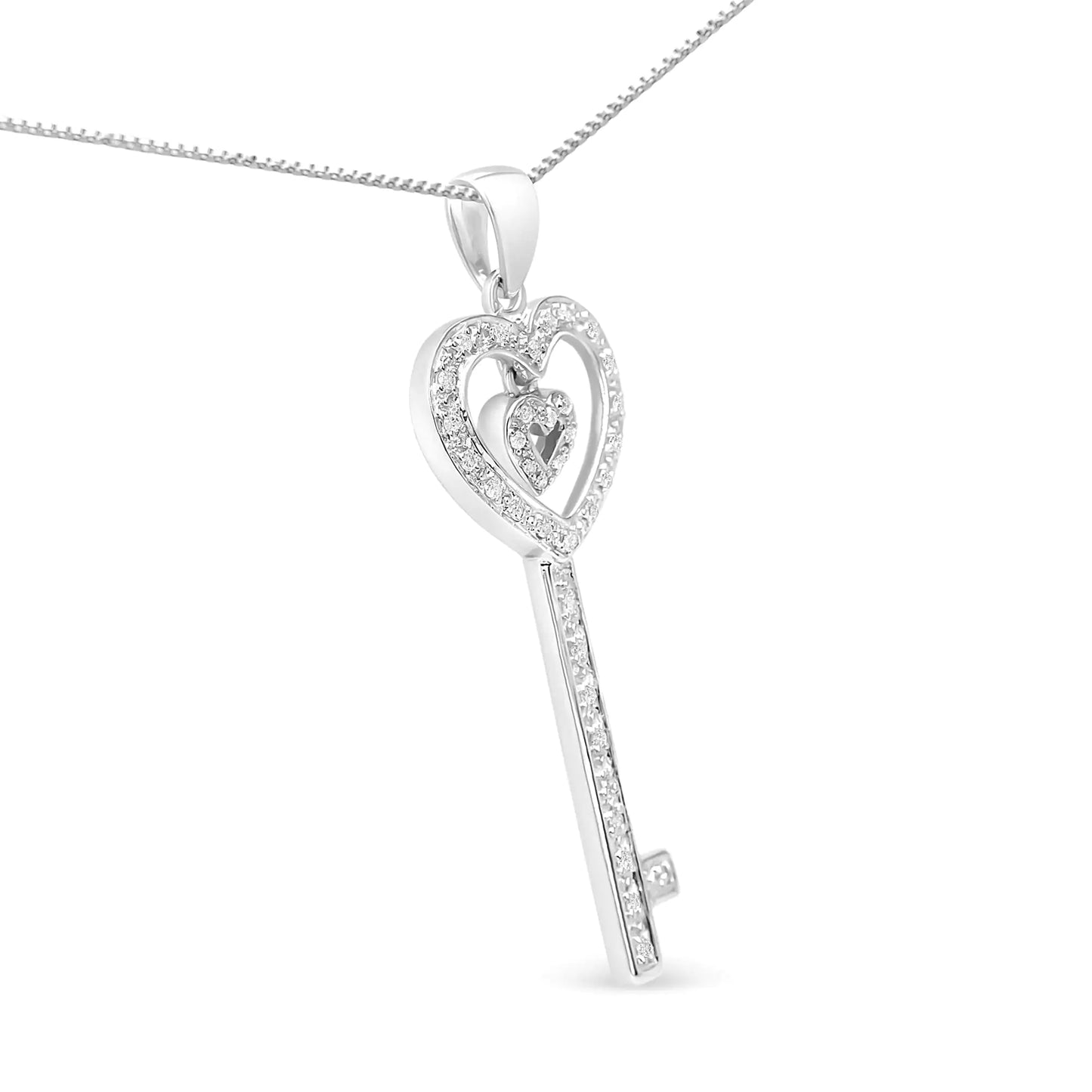 1/5 Cttw Diamond Double Heart Pendant