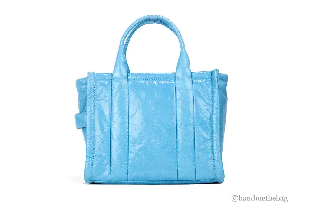 Marc Jacobs Shiny Mini Blue Leather Tote