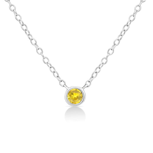 Colored Diamond Suspended Bezel-Set Adjustable Pendant Necklace