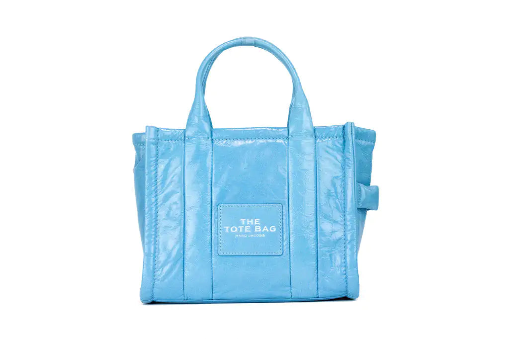 Marc Jacobs Shiny Mini Blue Leather Tote